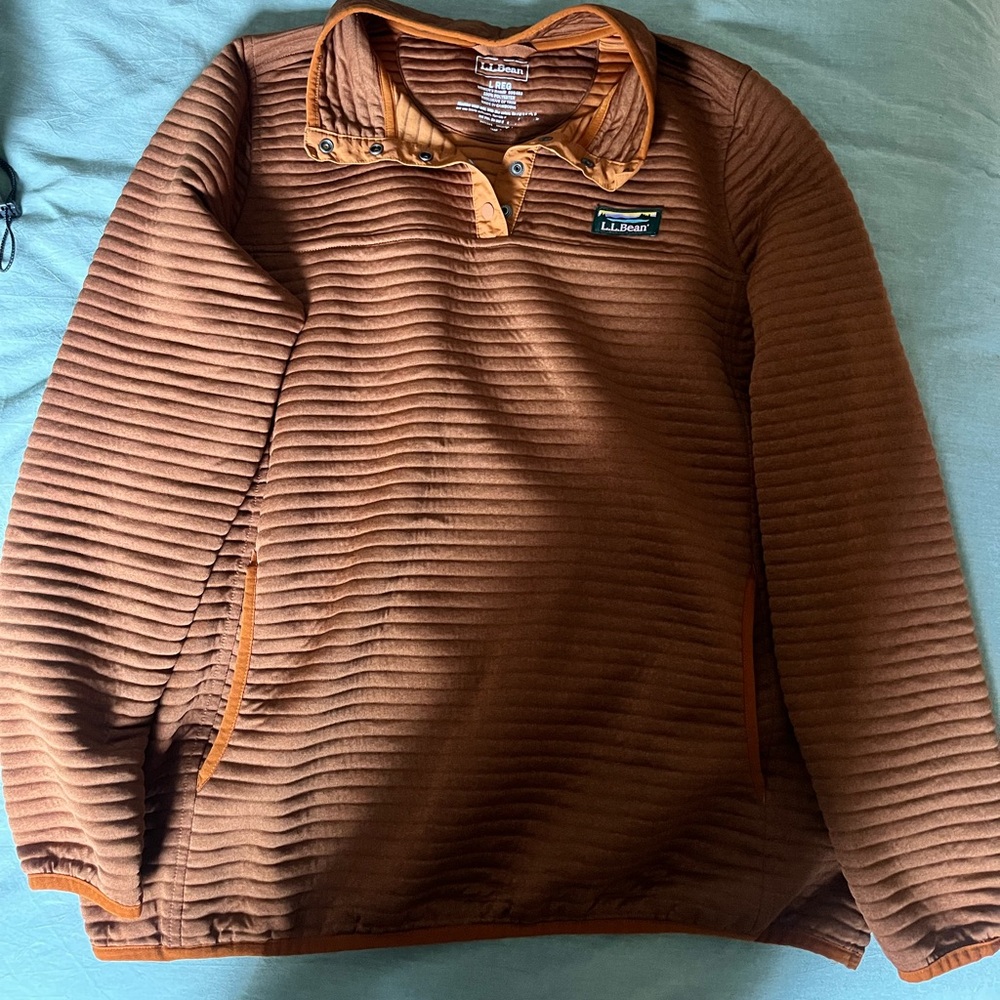 LL Bean Women’s Pullover Large, orange